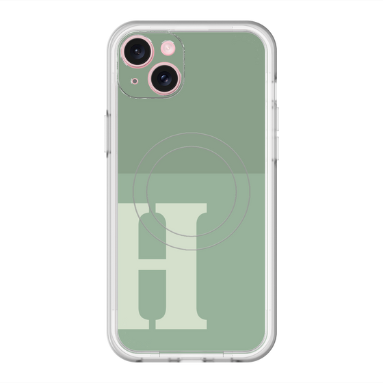 スリムプロテクションプレミアムケース with MagSafe［ オリジナル - initial two tone - H green ］