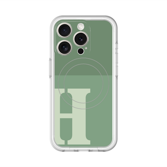 スリムプロテクションプレミアムケース with MagSafe［ オリジナル - initial two tone - H green ］