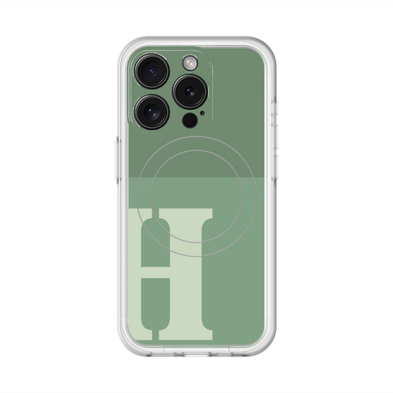 スリムプロテクションプレミアムケース with MagSafe［ オリジナル - initial two tone - H green ］