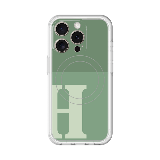 スリムプロテクションプレミアムケース with MagSafe［ オリジナル - initial two tone - H green ］