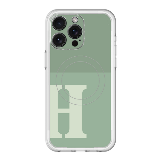 スリムプロテクションプレミアムケース with MagSafe［ オリジナル - initial two tone - H green ］