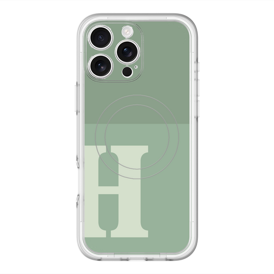 スリムプロテクションプレミアムケース with MagSafe［ オリジナル - initial two tone - H green ］