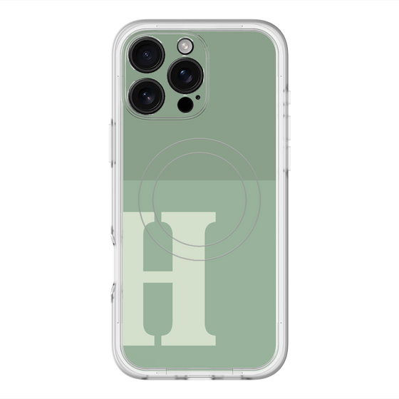 スリムプロテクションプレミアムケース with MagSafe［ オリジナル - initial two tone - H green ］