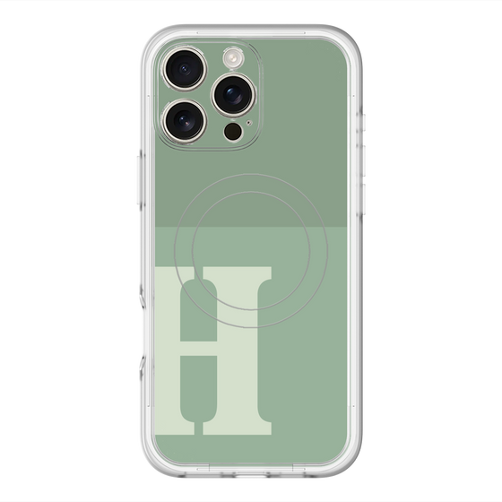 スリムプロテクションプレミアムケース with MagSafe［ オリジナル - initial two tone - H green ］