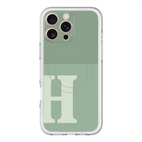 スリムプロテクションプレミアムケース with MagSafe［ オリジナル - initial two tone - H green ］