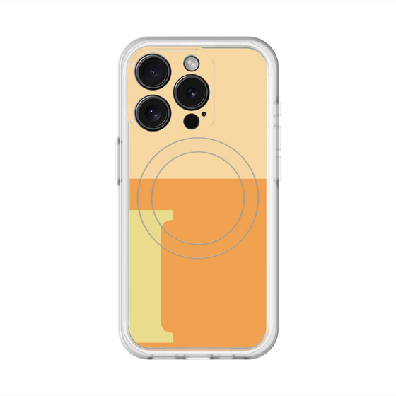 スリムプロテクションプレミアムケース with MagSafe［ オリジナル - initial two tone - I orange ］