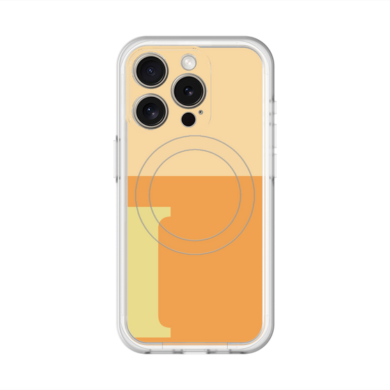 スリムプロテクションプレミアムケース with MagSafe［ オリジナル - initial two tone - I orange ］