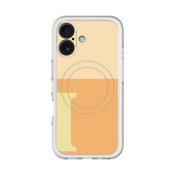 スリムプロテクションプレミアムケース with MagSafe［ オリジナル - initial two tone - I orange ］
