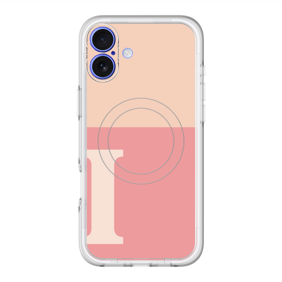 スリムプロテクションプレミアムケース with MagSafe［ オリジナル - initial two tone - I pink ］