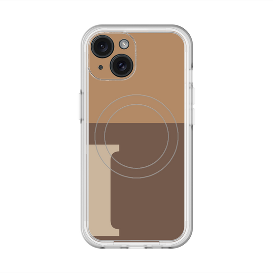 スリムプロテクションプレミアムケース with MagSafe［ オリジナル - initial two tone - I brown ］
