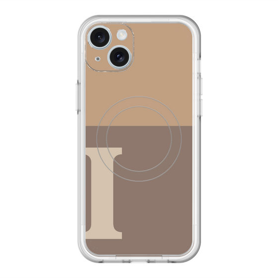 スリムプロテクションプレミアムケース with MagSafe［ オリジナル - initial two tone - I brown ］