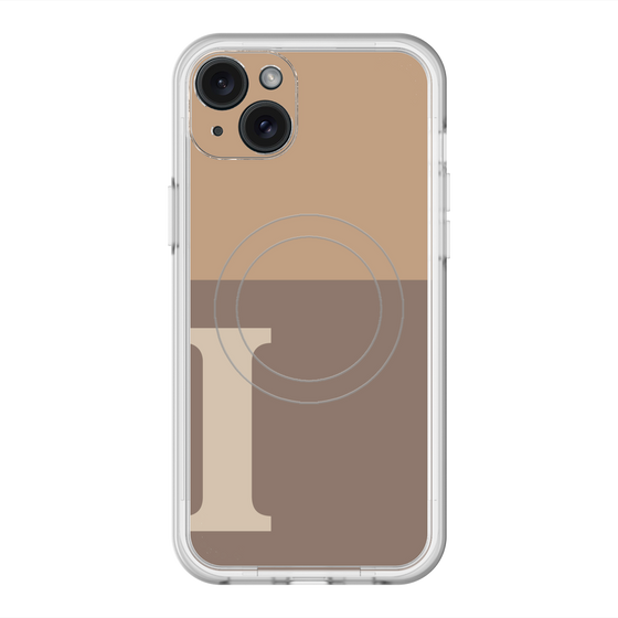 スリムプロテクションプレミアムケース with MagSafe［ オリジナル - initial two tone - I brown ］