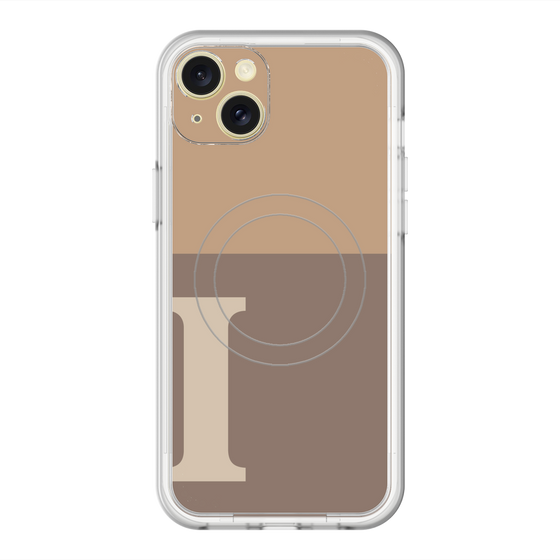 スリムプロテクションプレミアムケース with MagSafe［ オリジナル - initial two tone - I brown ］