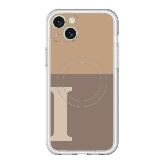 スリムプロテクションプレミアムケース with MagSafe［ オリジナル - initial two tone - I brown ］