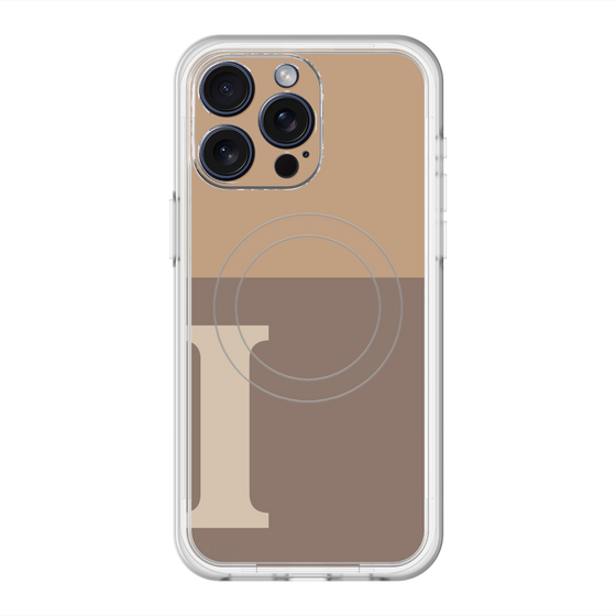 スリムプロテクションプレミアムケース with MagSafe［ オリジナル - initial two tone - I brown ］