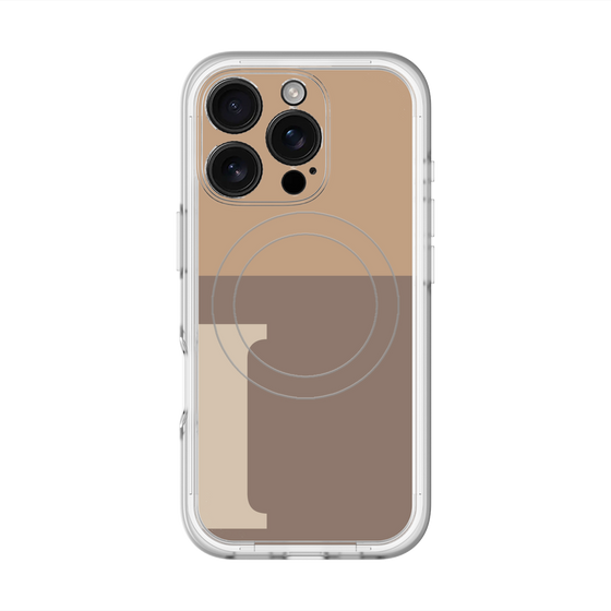 スリムプロテクションプレミアムケース with MagSafe［ オリジナル - initial two tone - I brown ］