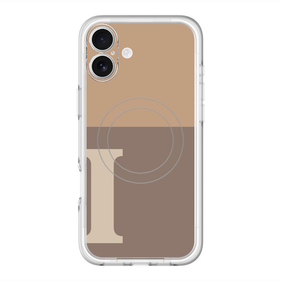 スリムプロテクションプレミアムケース with MagSafe［ オリジナル - initial two tone - I brown ］
