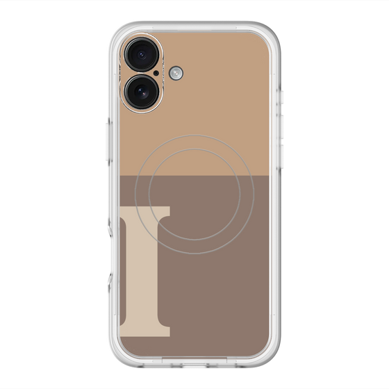 スリムプロテクションプレミアムケース with MagSafe［ オリジナル - initial two tone - I brown ］