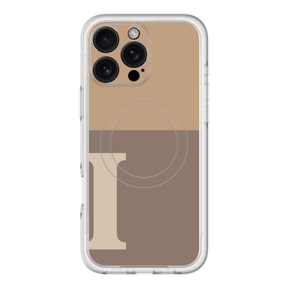 スリムプロテクションプレミアムケース with MagSafe［ オリジナル - initial two tone - I brown ］