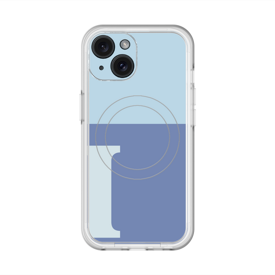 スリムプロテクションプレミアムケース with MagSafe［ オリジナル - initial two tone - I blue ］