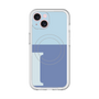 スリムプロテクションプレミアムケース with MagSafe［ オリジナル - initial two tone - I blue ］