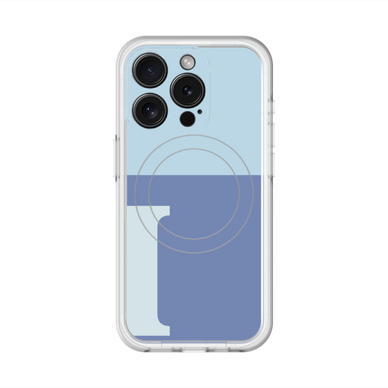 スリムプロテクションプレミアムケース with MagSafe［ オリジナル - initial two tone - I blue ］