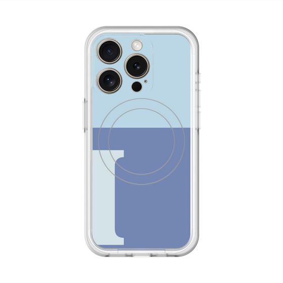 スリムプロテクションプレミアムケース with MagSafe［ オリジナル - initial two tone - I blue ］
