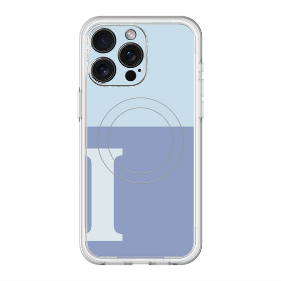 スリムプロテクションプレミアムケース with MagSafe［ オリジナル - initial two tone - I blue ］