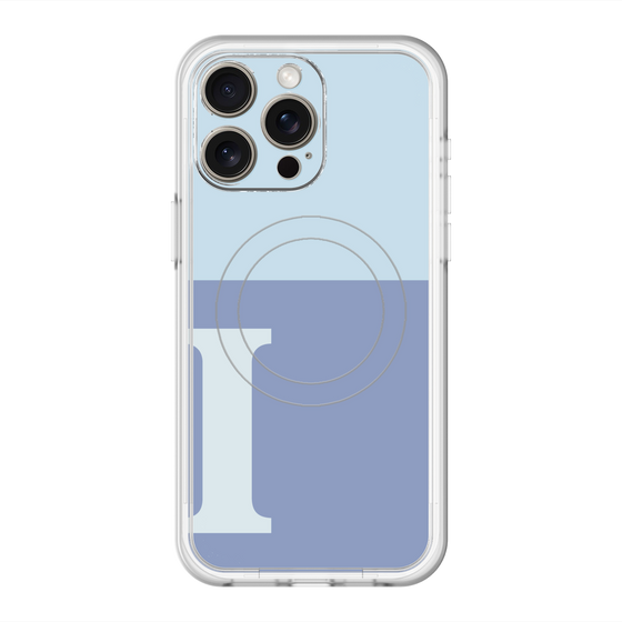 スリムプロテクションプレミアムケース with MagSafe［ オリジナル - initial two tone - I blue ］