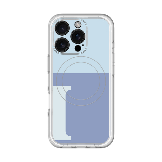 スリムプロテクションプレミアムケース with MagSafe［ オリジナル - initial two tone - I blue ］
