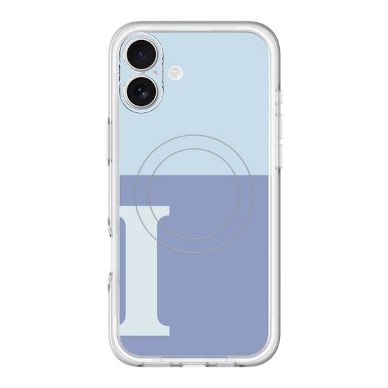 スリムプロテクションプレミアムケース with MagSafe［ オリジナル - initial two tone - I blue ］