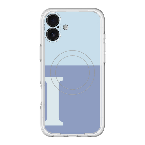 スリムプロテクションプレミアムケース with MagSafe［ オリジナル - initial two tone - I blue ］