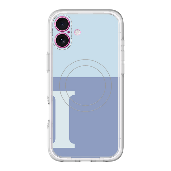 スリムプロテクションプレミアムケース with MagSafe［ オリジナル - initial two tone - I blue ］