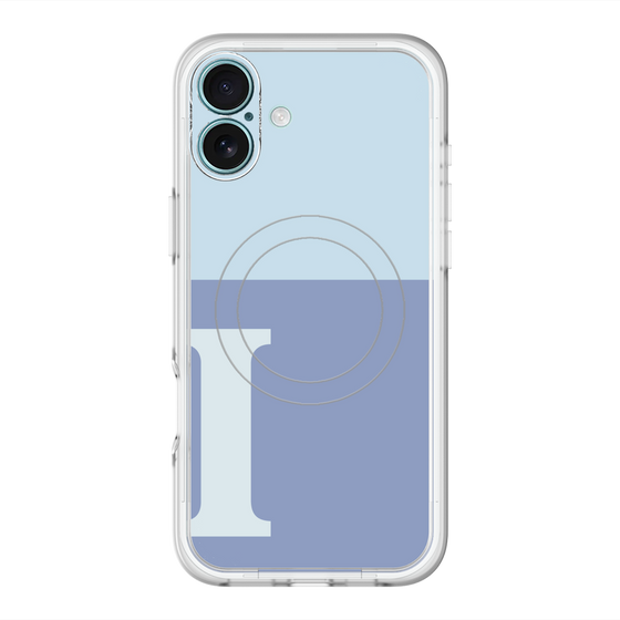 スリムプロテクションプレミアムケース with MagSafe［ オリジナル - initial two tone - I blue ］