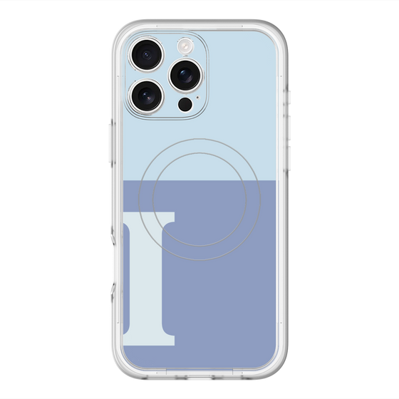 スリムプロテクションプレミアムケース with MagSafe［ オリジナル - initial two tone - I blue ］