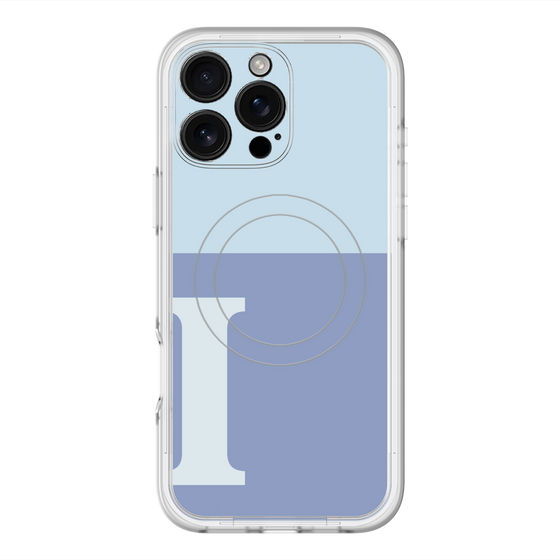 スリムプロテクションプレミアムケース with MagSafe［ オリジナル - initial two tone - I blue ］
