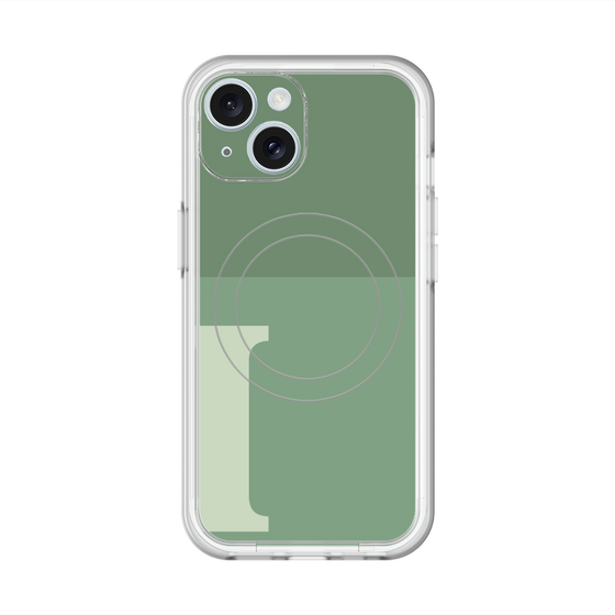スリムプロテクションプレミアムケース with MagSafe［ オリジナル - initial two tone - I green ］