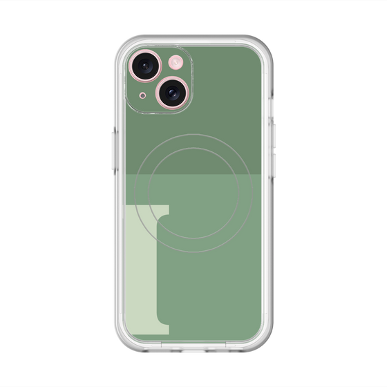 スリムプロテクションプレミアムケース with MagSafe［ オリジナル - initial two tone - I green ］