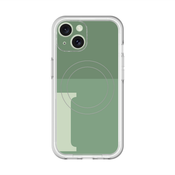 スリムプロテクションプレミアムケース with MagSafe［ オリジナル - initial two tone - I green ］