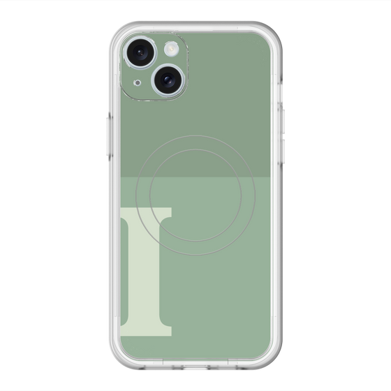 スリムプロテクションプレミアムケース with MagSafe［ オリジナル - initial two tone - I green ］