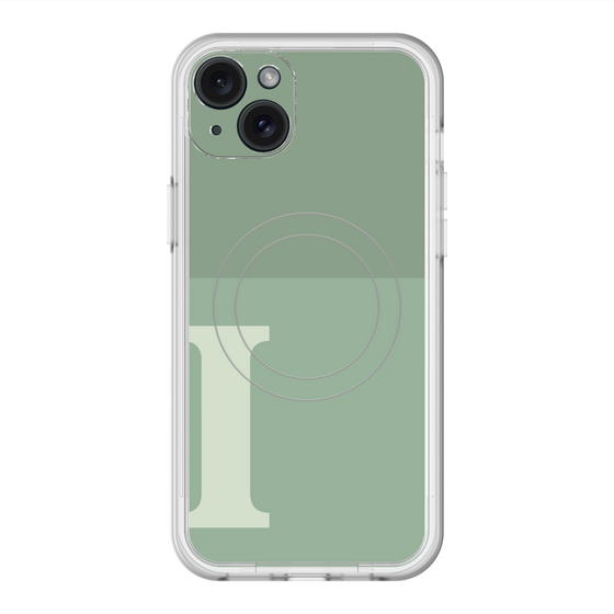 スリムプロテクションプレミアムケース with MagSafe［ オリジナル - initial two tone - I green ］