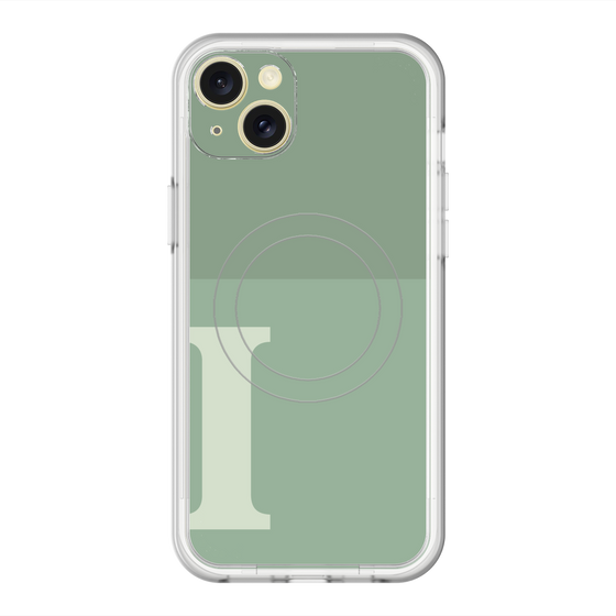 スリムプロテクションプレミアムケース with MagSafe［ オリジナル - initial two tone - I green ］