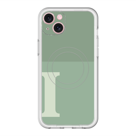 スリムプロテクションプレミアムケース with MagSafe［ オリジナル - initial two tone - I green ］