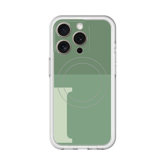 スリムプロテクションプレミアムケース with MagSafe［ オリジナル - initial two tone - I green ］