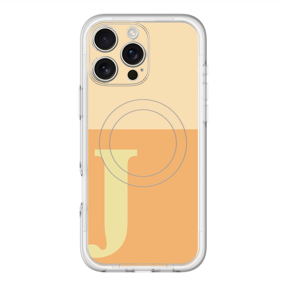スリムプロテクションプレミアムケース with MagSafe［ オリジナル - initial two tone - J orange ］