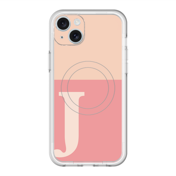 スリムプロテクションプレミアムケース with MagSafe［ オリジナル - initial two tone - J pink ］
