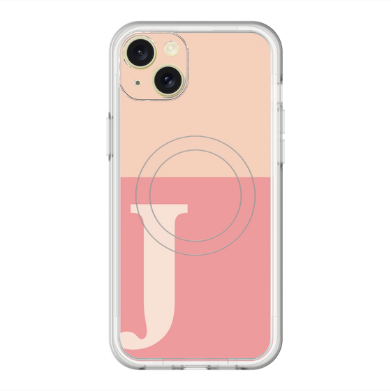 スリムプロテクションプレミアムケース with MagSafe［ オリジナル - initial two tone - J pink ］