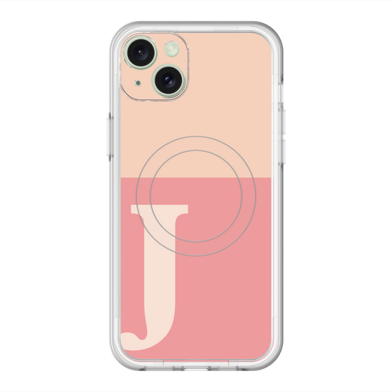 スリムプロテクションプレミアムケース with MagSafe［ オリジナル - initial two tone - J pink ］
