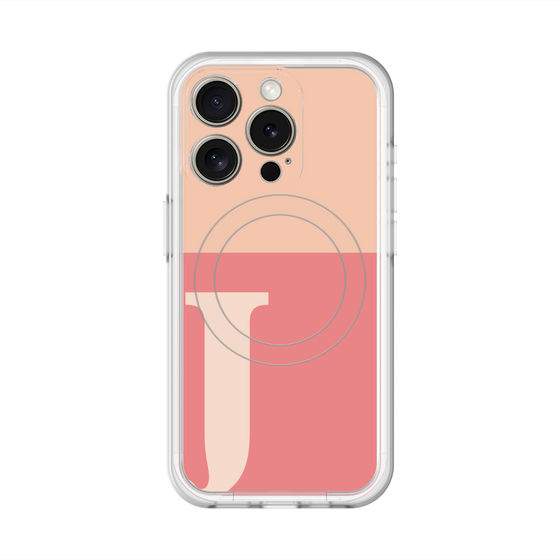 スリムプロテクションプレミアムケース with MagSafe［ オリジナル - initial two tone - J pink ］