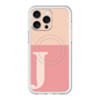 スリムプロテクションプレミアムケース with MagSafe［ オリジナル - initial two tone - J pink ］